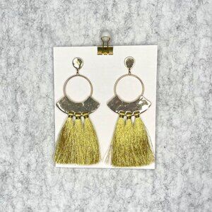 Bohemian Gold Tassel Statement Earrlings